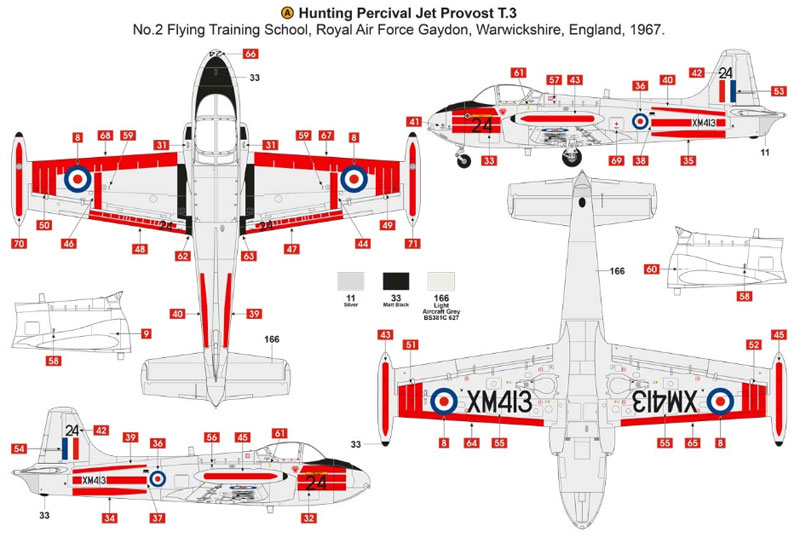 ハンティング パーシヴァル ジェット プロヴォスト T.3 プラモデル (エアフィックス 1/72 ミリタリーエアクラフト No.A02103) 商品画像_3