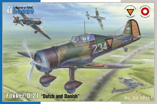 フォッカー D.21 オランダ軍&デンマーク軍 プラモデル (スペシャルホビー 1/48 エアクラフト プラモデル No.SH48181) 商品画像