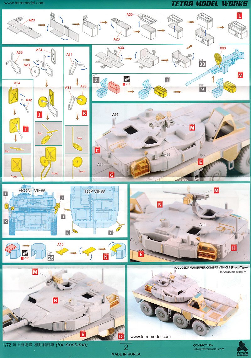 陸上自衛隊 機動戦闘車 (プロトタイプ) ディテールアップセット (アオシマ用) エッチング (テトラモデルワークス AFV エッチングパーツ No.ME-72005) 商品画像_2