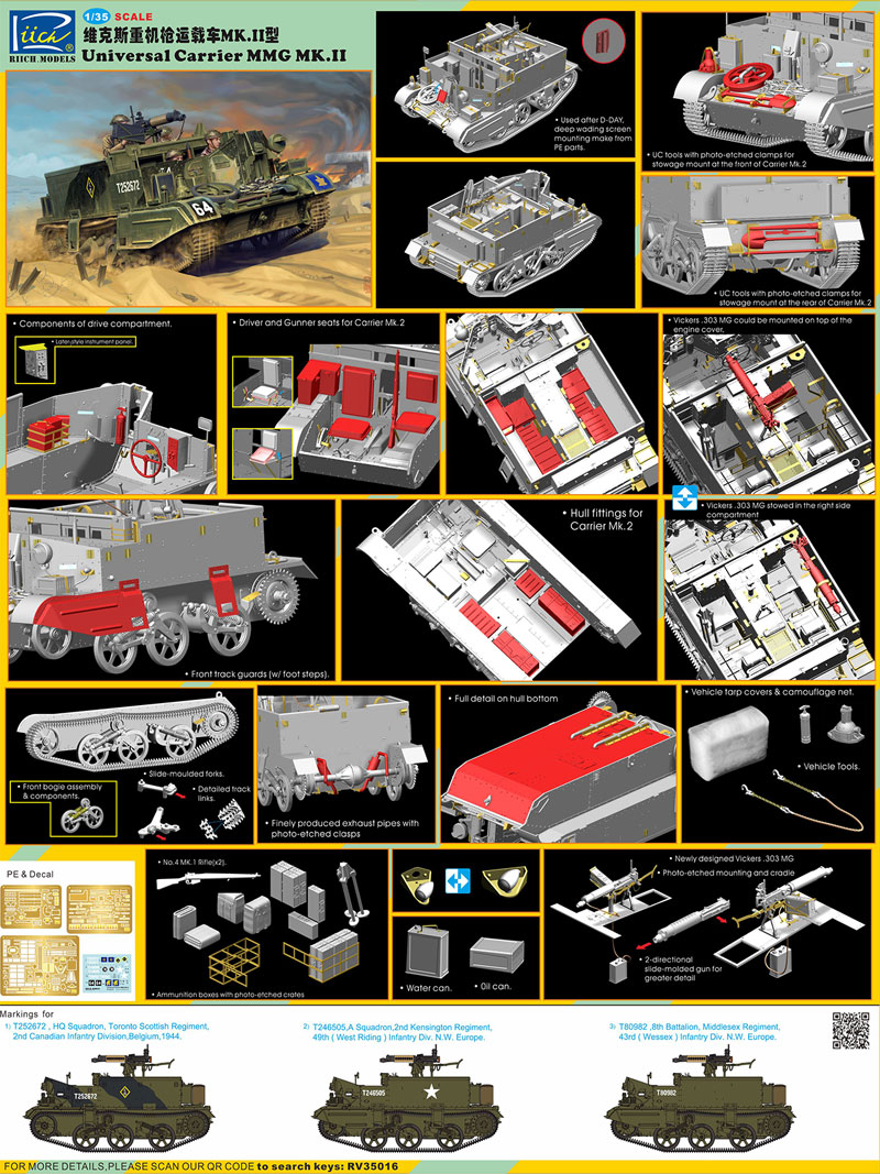 イギリス ユニバーサルキャリア Mk.2 MMG ビッカーズ機銃搭載型 プラモデル (リッチモデル 1/35 AFVモデル No.RV35016) 商品画像_3