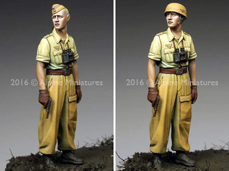 WW2 ドイツ イタリア戦線の第1降下猟兵師団 将校 (熱帯軍装) レジン (アルパイン 1/35 フィギュア No.AM35220) 商品画像_3