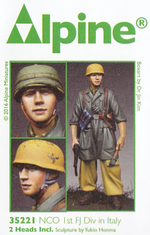 WW2 ドイツ イタリア戦線の第1降下猟兵師団 下士官 (熱帯軍装) レジン (アルパイン 1/35 フィギュア No.AM35221) 商品画像