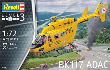 BK117 ADAC プラモデル (レベル 1/72 Aircraft No.04953) 商品画像