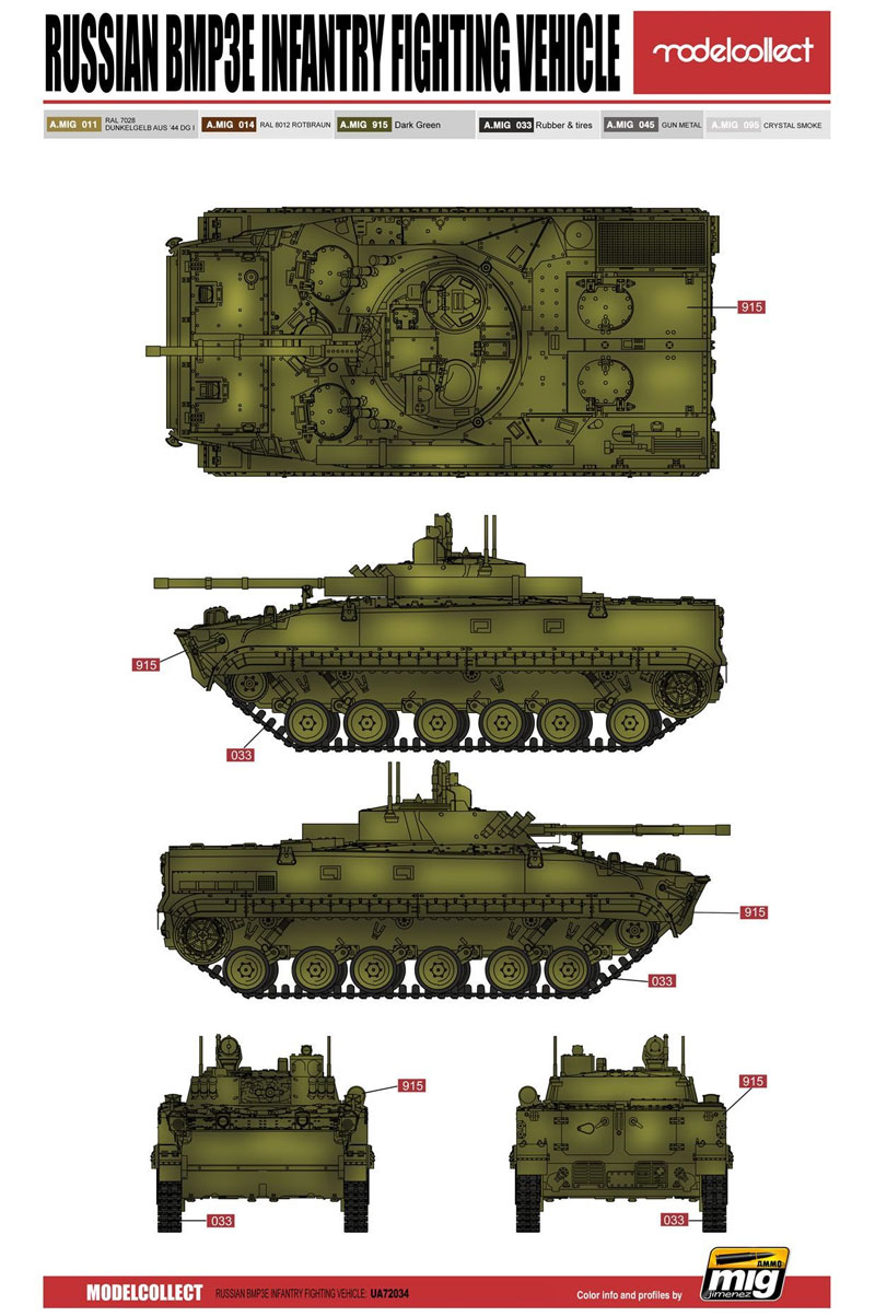BMP-3 歩兵戦闘車 プラモデル (モデルコレクト 1/72 AFV キット No.UA72034) 商品画像_3