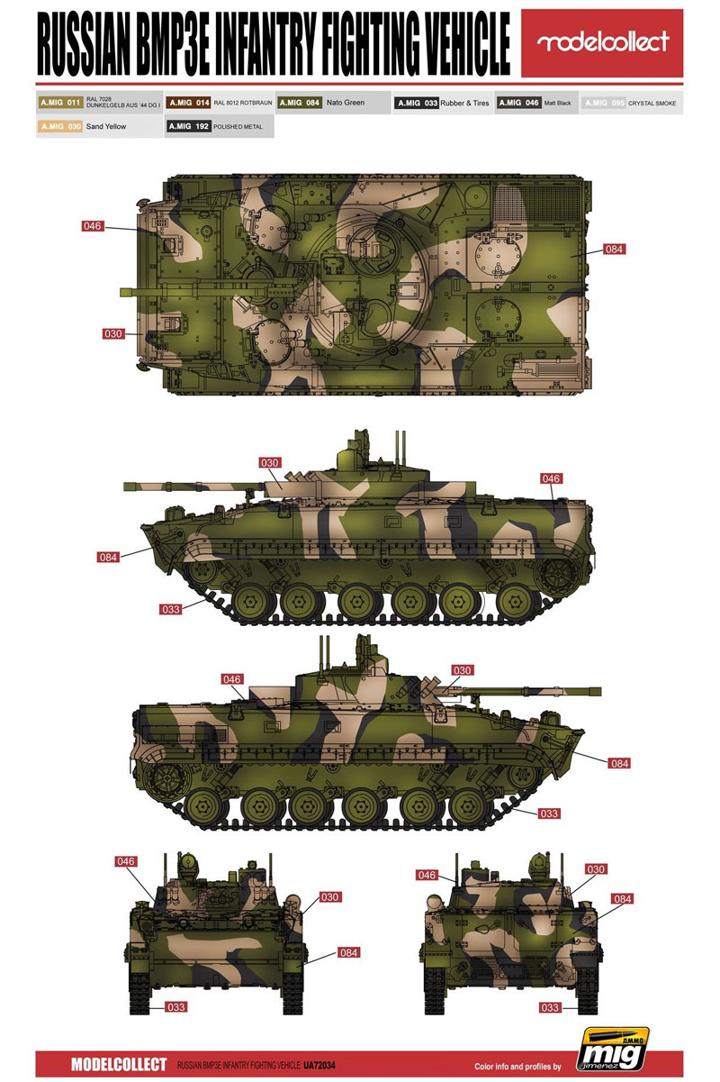 BMP-3 歩兵戦闘車 プラモデル (モデルコレクト 1/72 AFV キット No.UA72034) 商品画像_4