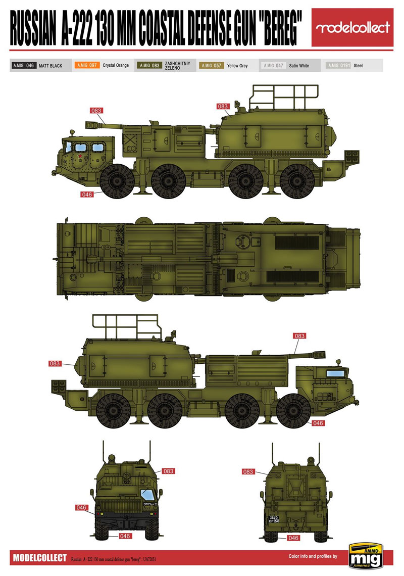 ロシア A-222 130mm 自走沿岸砲システム ベーレク プラモデル (モデルコレクト 1/72 AFV キット No.UA72051) 商品画像_2