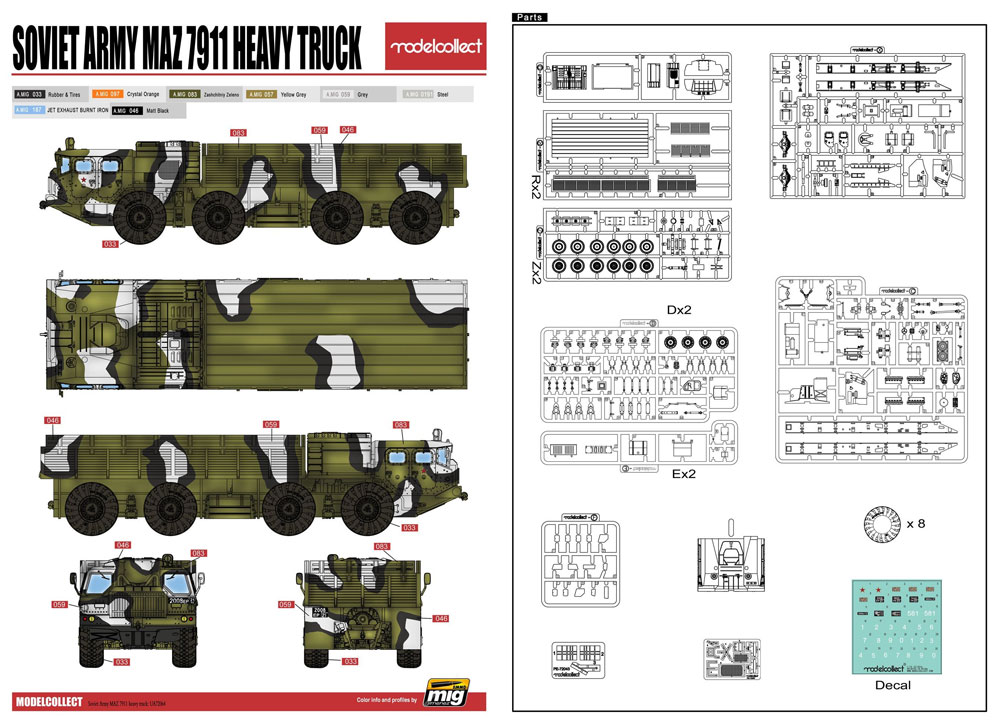 ソ連軍 MAZ-7911 重トラック プラモデル (モデルコレクト 1/72 AFV キット No.UA72064) 商品画像_3