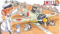 SWEET 1/144スケールキット 零戦21型 空母戦闘機隊の飛行甲板セット