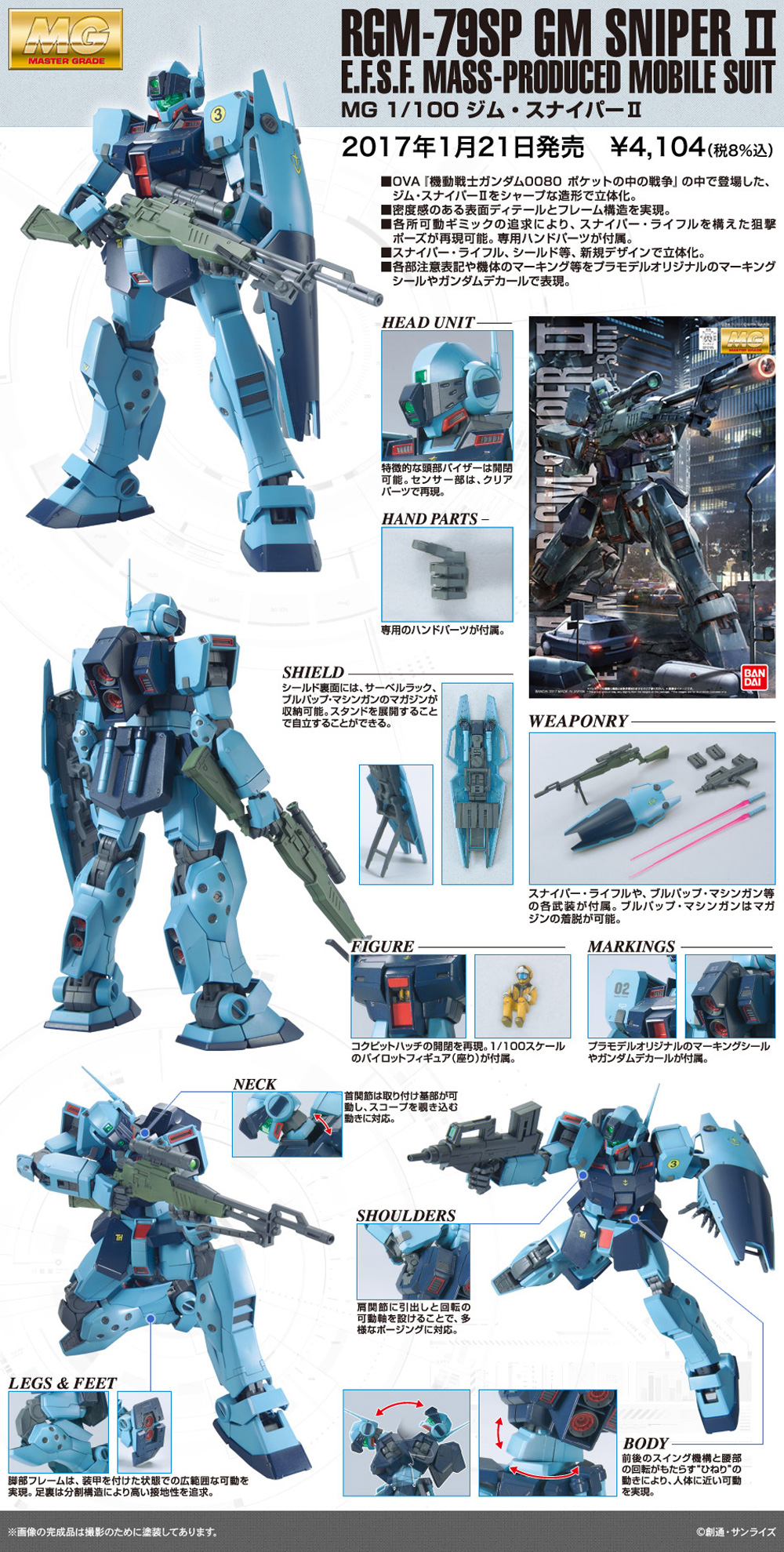 RGM-79SP ジム・スナイパー 2 プラモデル (バンダイ MASTER GRADE (マスターグレード） No.5063512) 商品画像_4