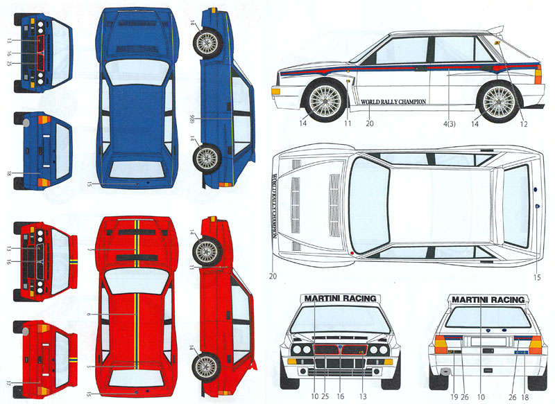 ランチア スーパーデルタ HF インテグラーレ エボルツィオーネ/エボルツィオーネ 2 ドレスアップデカール デカール (スタジオ27 ラリーカー オリジナルデカール No.DC1173) 商品画像_2