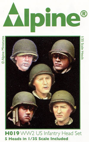 WW2 アメリカ歩兵 ヘッドセット レジン (アルパイン 1/35 アクセサリー No.H019) 商品画像