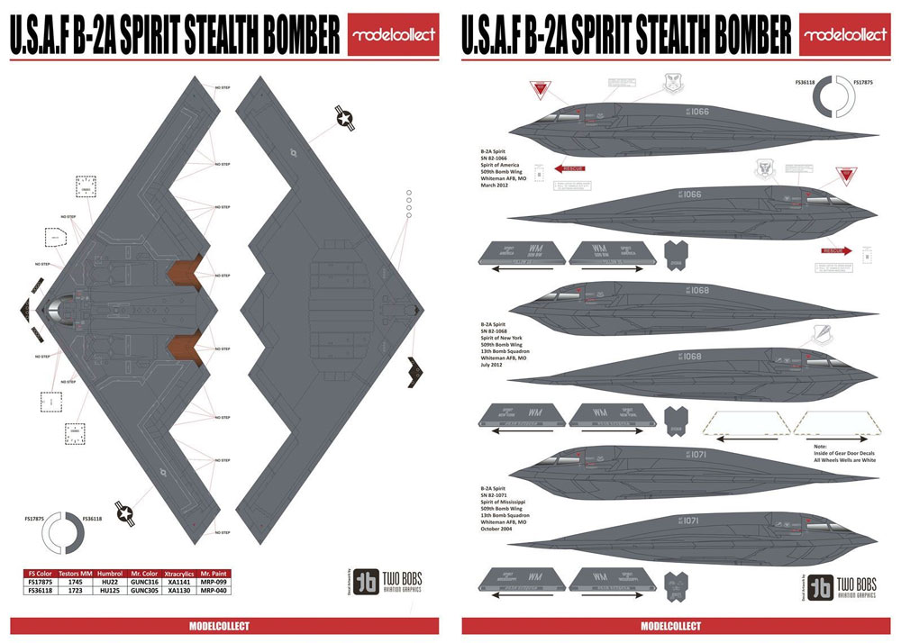 B-2A スピリット ステルス爆撃機 プラモデル (モデルコレクト 1/72 エアクラフト プラモデル No.UA-72201) 商品画像_2