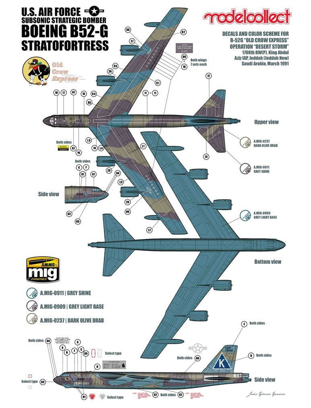 B 52g ストラトフォートレス U S A F モデルコレクト プラモデル