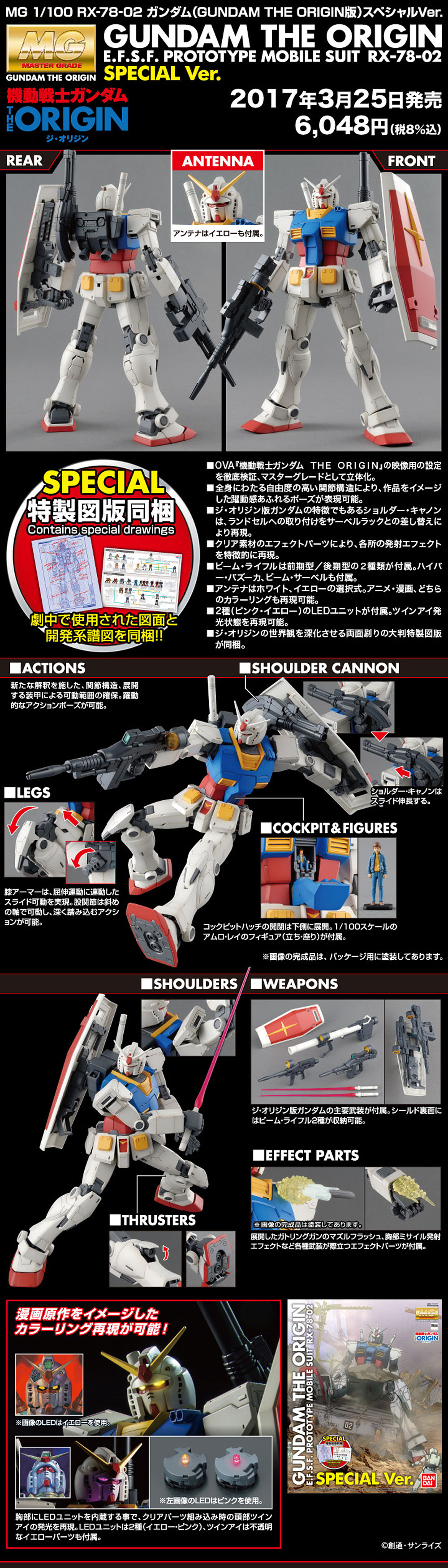 RX-78-02 ガンダム (GUNDAM THE ORIGIN版) スペシャルVer. プラモデル (バンダイ MASTER GRADE (マスターグレード） No.0216898) 商品画像_4