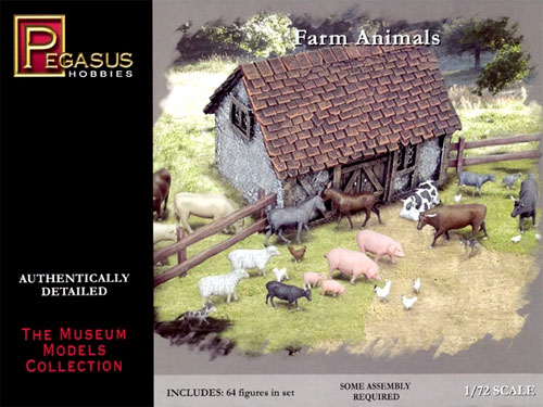 農場の動物 プラモデル (ペガサスホビー 1/72 ミリタリーミュージアム No.7052) 商品画像