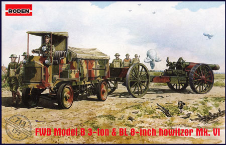 FWD モデルB 3t牽引車 & BL 8インチ榴弾砲 Mk.6 プラモデル (ローデン 1/72 AFV MODEL KIT No.713) 商品画像