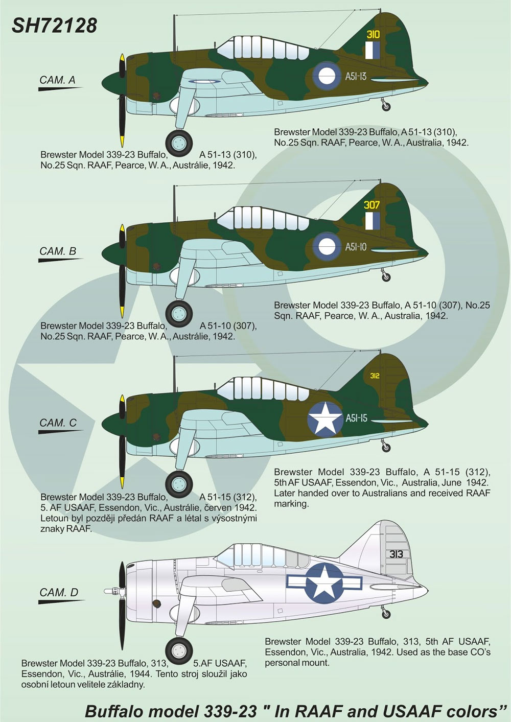 B339-23 バッファロー RAAF and USAAF プラモデル (スペシャルホビー 1/72 エアクラフト プラモデル No.SH72128) 商品画像_2