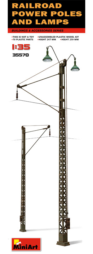 架線柱とランプ プラモデル (ミニアート 1/35 ビルディング＆アクセサリー シリーズ No.35570) 商品画像