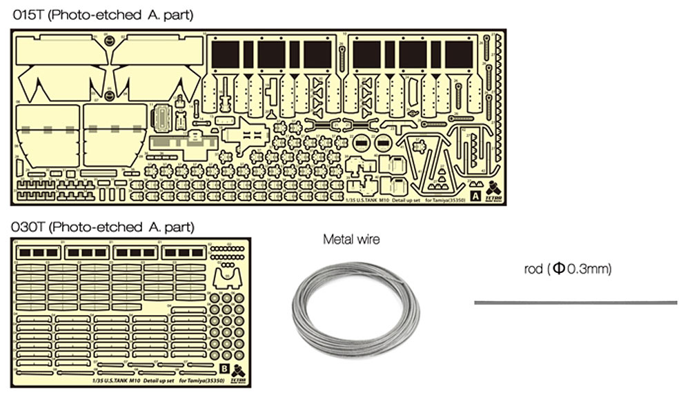 アメリカ M10 駆逐戦車 中期型 ディテールアップセット (タミヤ用) エッチング (テトラモデルワークス AFV エッチングパーツ No.ME-35047) 商品画像_1