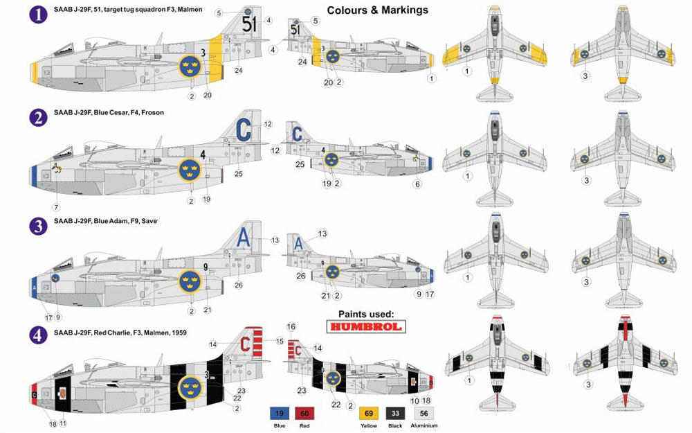 サーブ J-29E/F トゥナン プラモデル (AZ model 1/48 エアクラフト プラモデル No.AZM4856A) 商品画像_2
