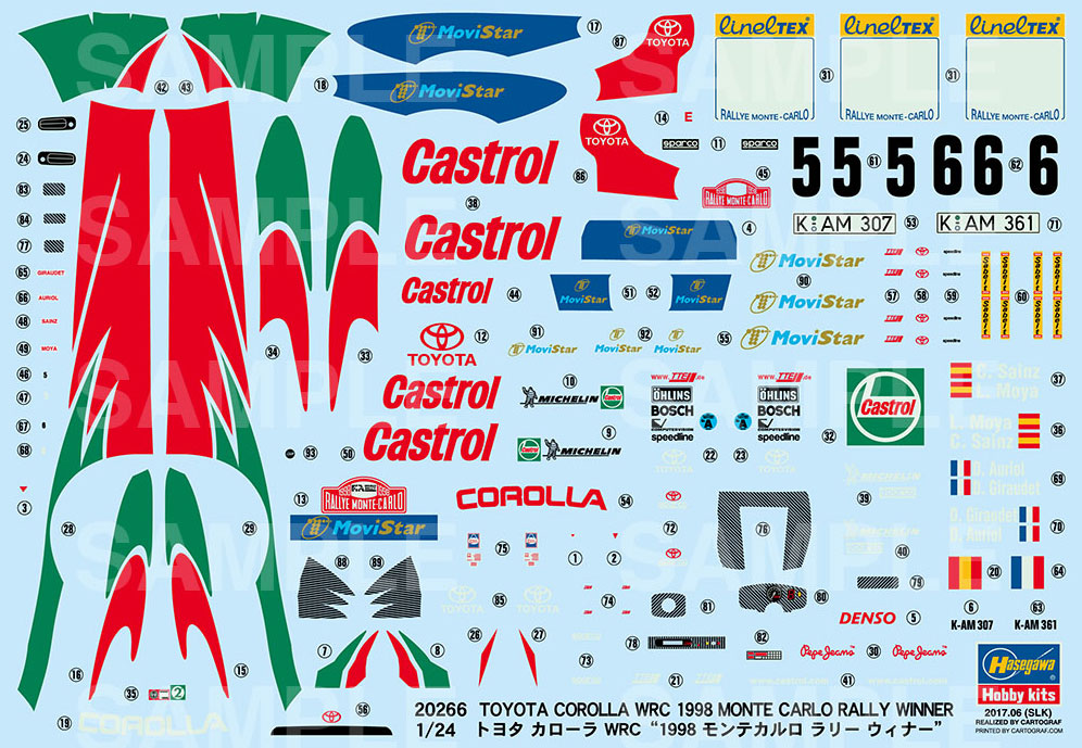 トヨタ カローラ WRC 1998 モンテカルロ ラリー ウィナー プラモデル (ハセガワ 1/24 自動車 限定生産 No.20266) 商品画像_4