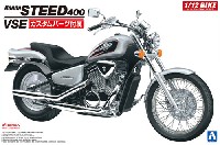 アオシマ 1/12 バイク ホンダ STEED 400 カスタムパーツ付き