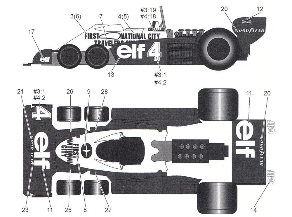 ティレル P34 ファースト ナショナル 1977 デカール デカール (タブデザイン 1/12 デカール No.TABU-12037D) 商品画像_2