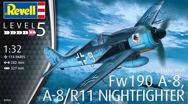 レベル フォッケウルフ Fw190A-8/R-11 夜間戦闘機 1/32 Aircraft 03926 