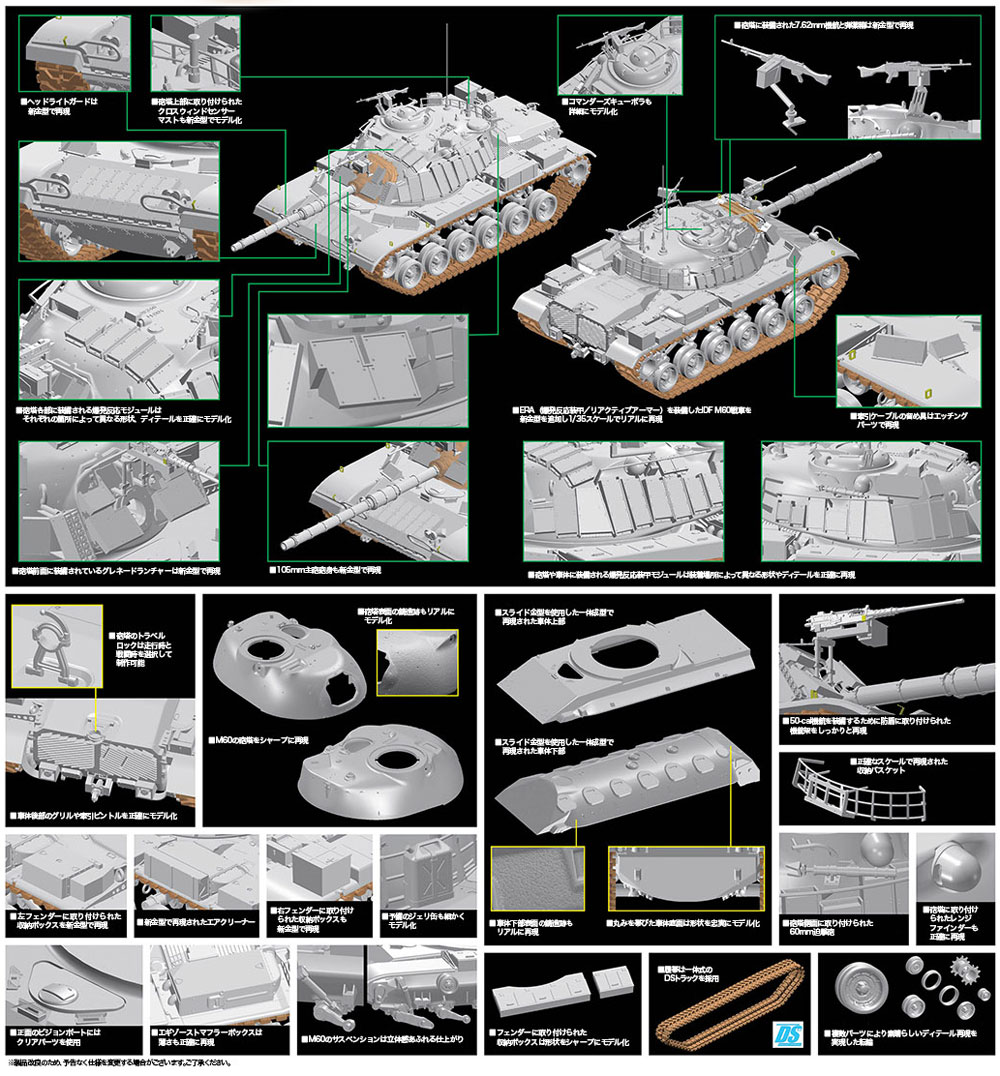 IDF M60 w/ERA プラモデル (ドラゴン 1/35 MIDDLE EAST WAR SERIES No.3581) 商品画像_2