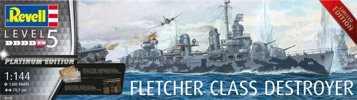 フレッチャー級駆逐艦 (プラチナエディション) プラモデル (レベル 1/144 艦船モデル No.05150) 商品画像