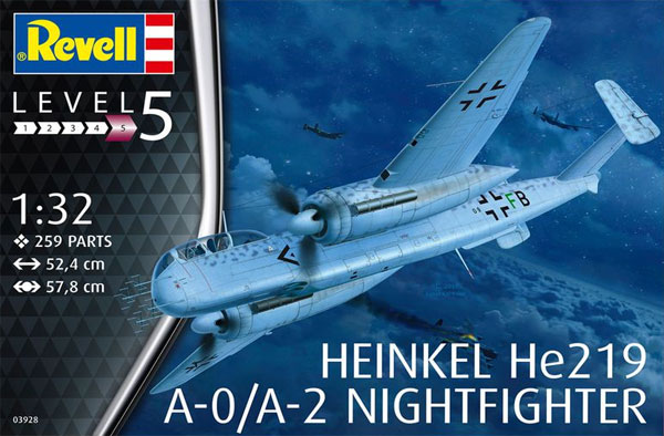 ハインケル He219A-0/A-2 夜間戦闘機 プラモデル (レベル 1/32 Aircraft No.03928) 商品画像