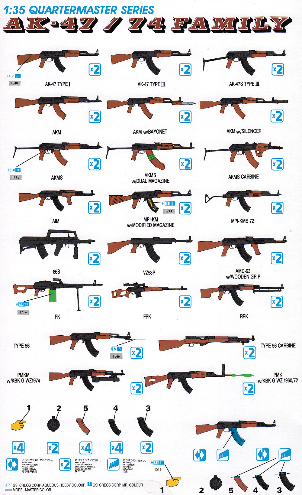 AK-47/74 ライフルファミリー Part.1 プラモデル (ドラゴン 1/35 Quartermaster Series No.3802) 商品画像_2