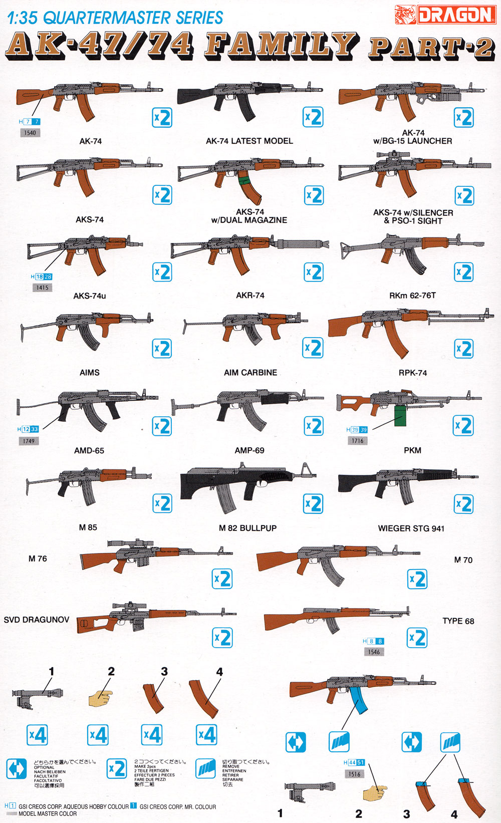 AK-47/74 ライフルファミリー Part-2 プラモデル (ドラゴン 1/35 Quartermaster Series No.3805) 商品画像_2