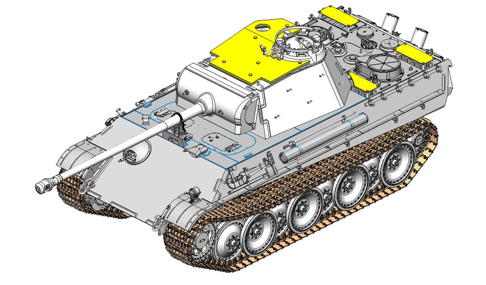 ドイツ パンターG型 後期生産型 対空装甲砲塔装備型 プラモデル (ドラゴン 1/35 '39-'45 Series No.6897) 商品画像_3