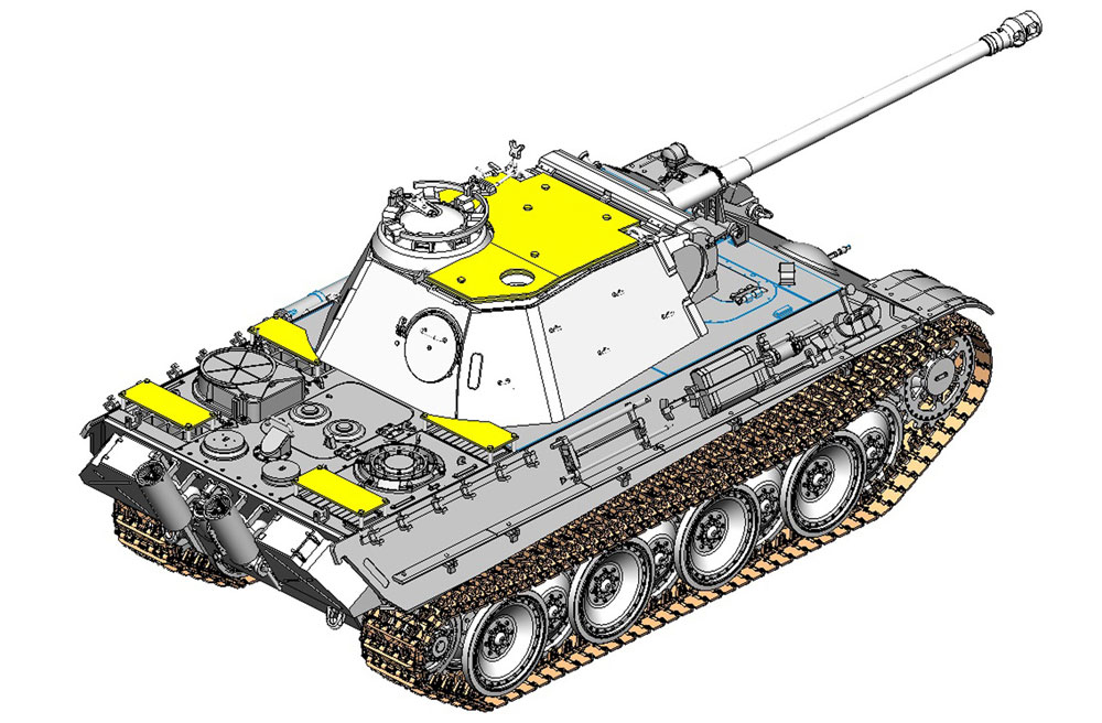 ドイツ パンターG型 後期生産型 対空装甲砲塔装備型 プラモデル (ドラゴン 1/35 '39-'45 Series No.6897) 商品画像_4