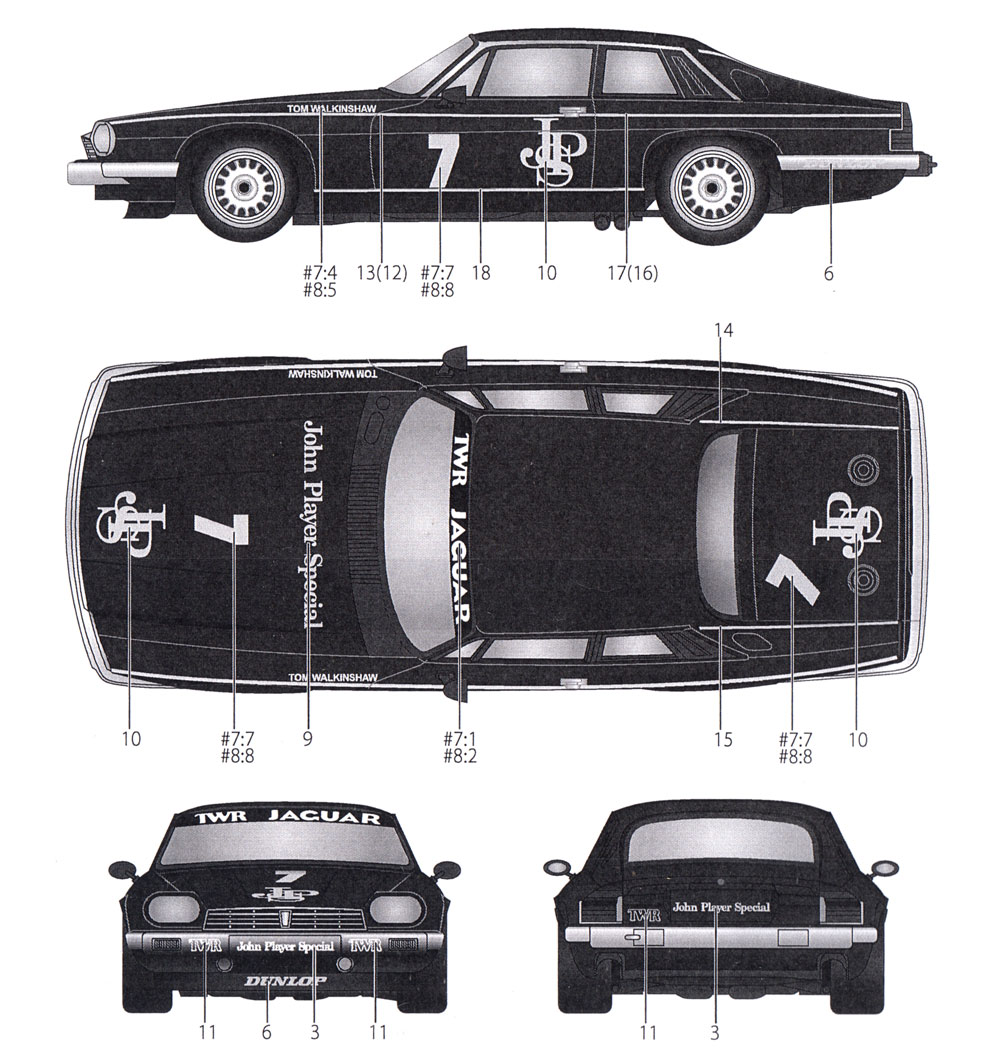 ジャガー XJ-S JPS #7/#8 マカオ ギアレース 1984 デカール デカール (タブデザイン 1/24 デカール No.TABU-24081) 商品画像_1