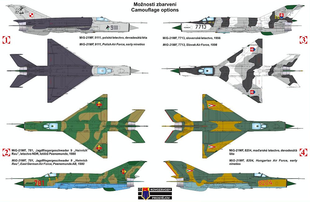 MiG-21MF フィッシュベッド J ワルシャワ条約加盟国 プラモデル (KPモデル 1/72 エアクラフトキット No.KPM0085) 商品画像_1