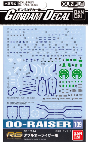RG ダブルオーライザー用 デカール (バンダイ ガンダムデカール No.109) 商品画像