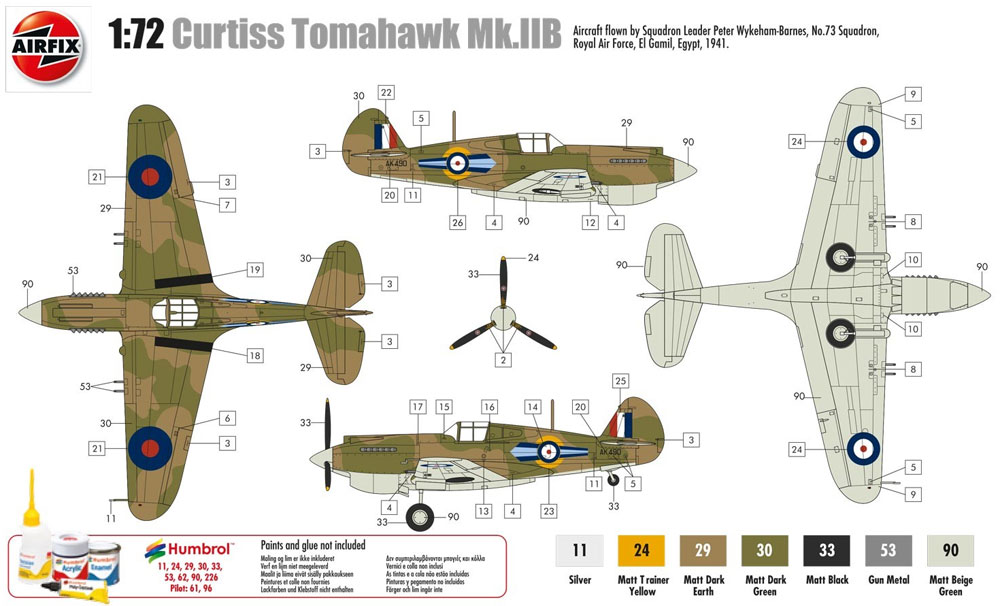 カーチス トマホーク Mk.2B プラモデル (エアフィックス 1/72 ミリタリーエアクラフト No.A01003A) 商品画像_4