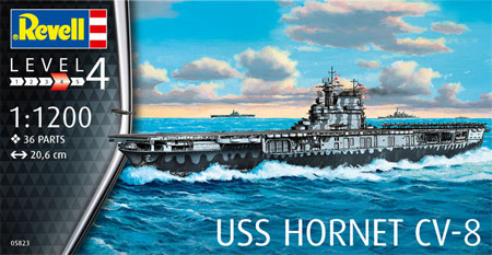 USS ホーネット CV-8 プラモデル (レベル 1/1200 艦船キット No.05823) 商品画像
