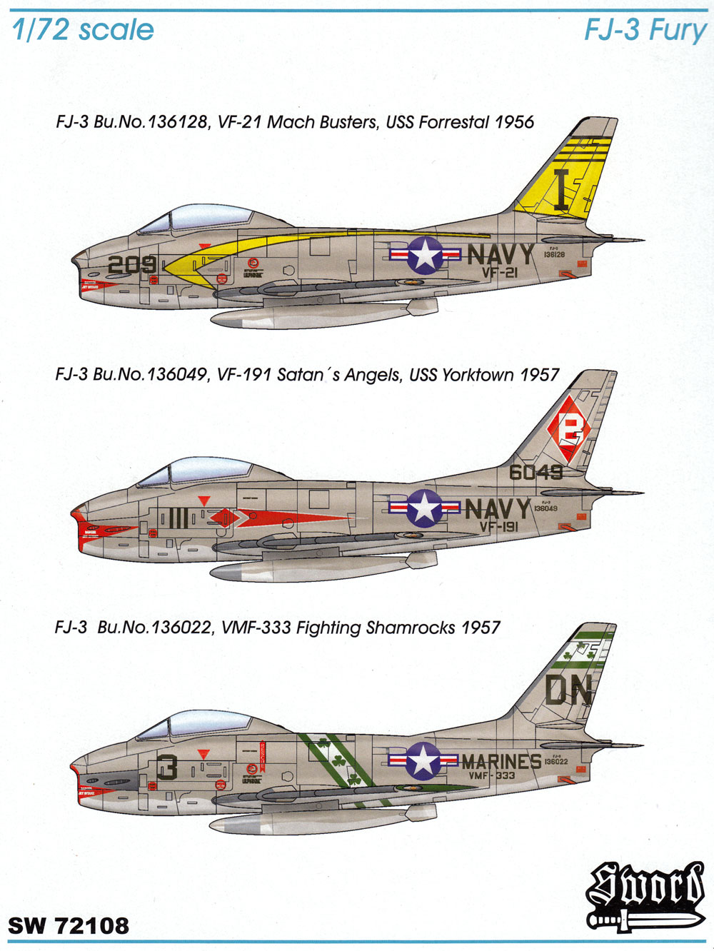 FJ-3 フューリー プラモデル (ソード 1/72 エアクラフト プラモデル No.72108) 商品画像_4