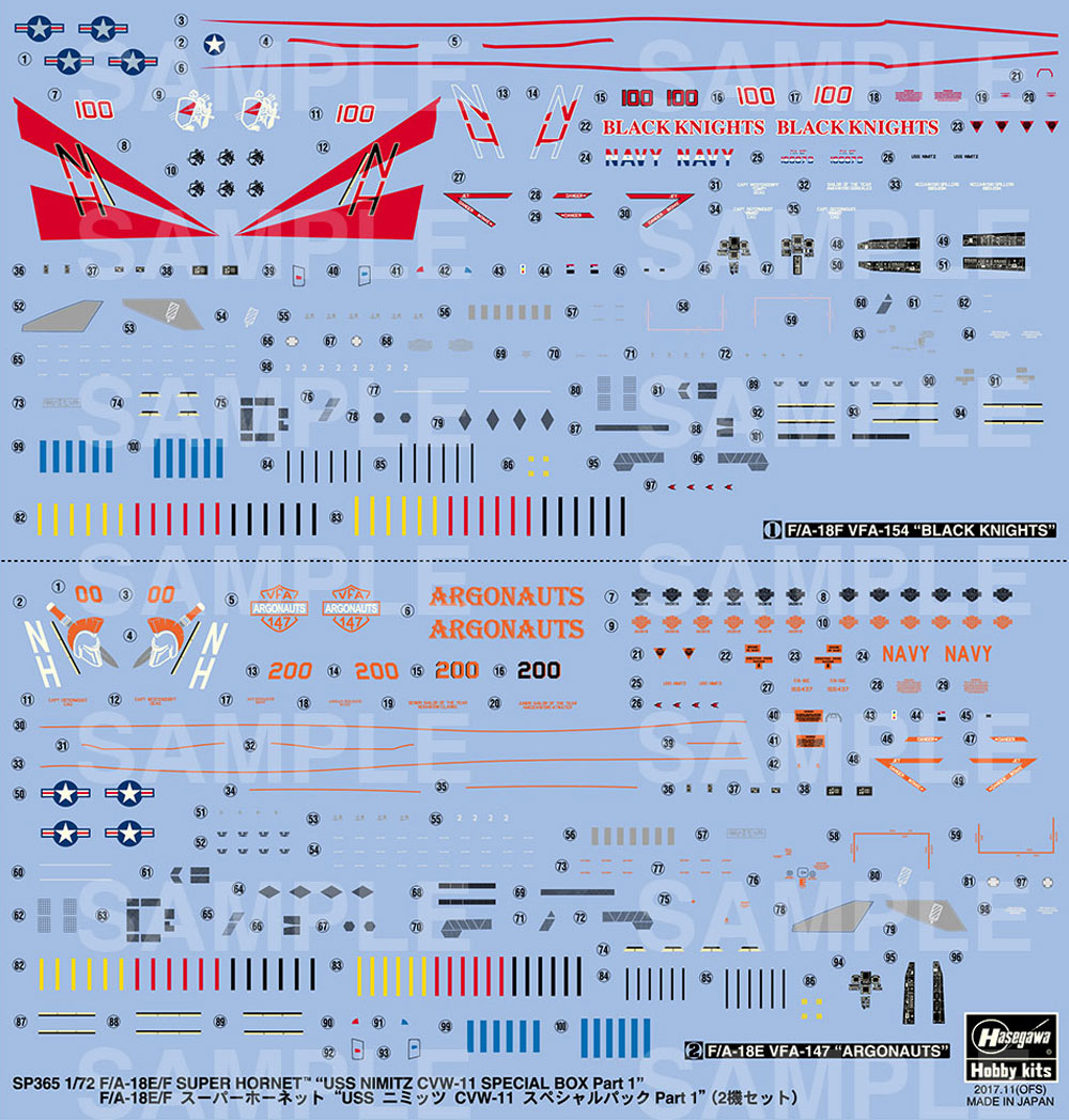 F/A-18E/F スーパーホーネット USS ニミッツ CVW-11 スペシャルパック Part 1 プラモデル (ハセガワ 1/72 飛行機 限定生産 No.SP365) 商品画像_2
