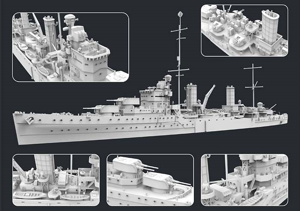 イギリス海軍 軽巡洋艦 ペネロピ 1940年 プラモデル (フライホーク 1/700 艦船 No.FH1109) 商品画像_2