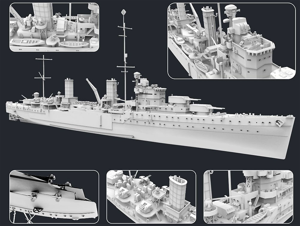 イギリス海軍 軽巡洋艦 ペネロピ 1940年 スペシャルキット プラモデル (フライホーク 1/700 艦船 No.FH1109S) 商品画像_2