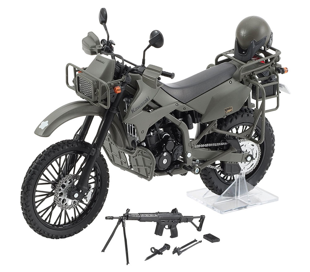 陸上自衛隊 偵察用オートバイ カワサキ KLX250 小銃付き DX ver. 完成品 (トミーテック リトルアーモリー （little armory） No.LM002) 商品画像_1