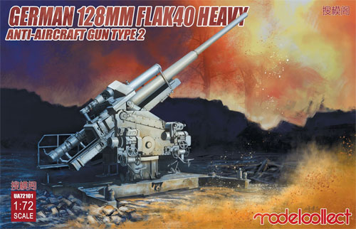 ドイツ 128mm FlaK40 高射砲 タイプ2 プラモデル (モデルコレクト 1/72 AFV キット No.UA72101) 商品画像