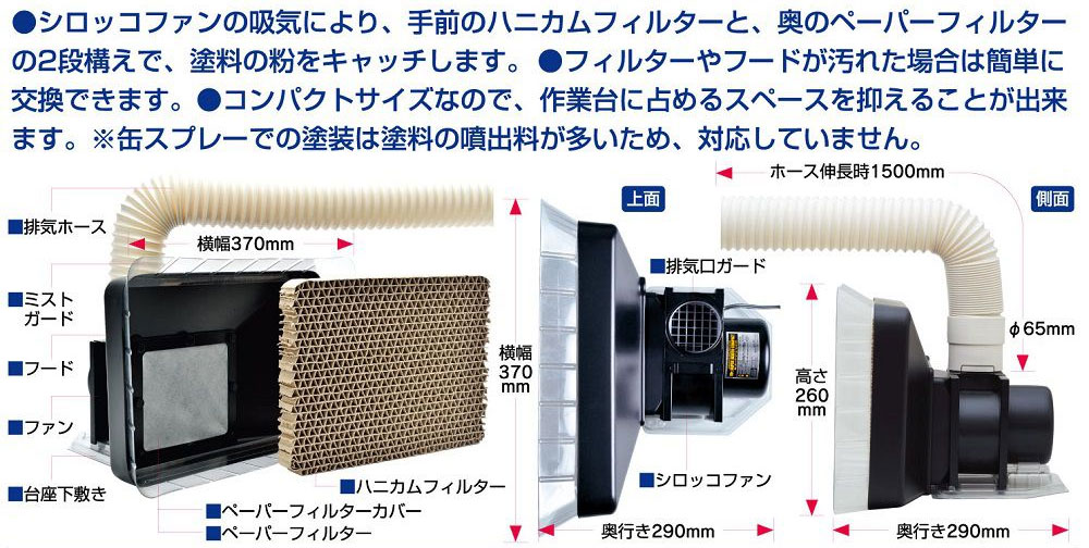 Mr.スーパーブース コンパクト 塗装ブース (GSIクレオス コンプレッサーアクセサリーパーツ No.FT-03) 商品画像_2