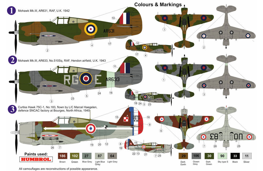 カーチス モホーク Mk.3/H-75C1 RAF/フランス プラモデル (AZ model 1/72 エアクラフト プラモデル No.AZ7572) 商品画像_1