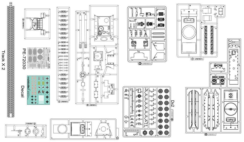 ドイツ E-100 駆逐戦車 170mm砲 プラモデル (モデルコレクト 1/72 AFV キット No.UA72116) 商品画像_3