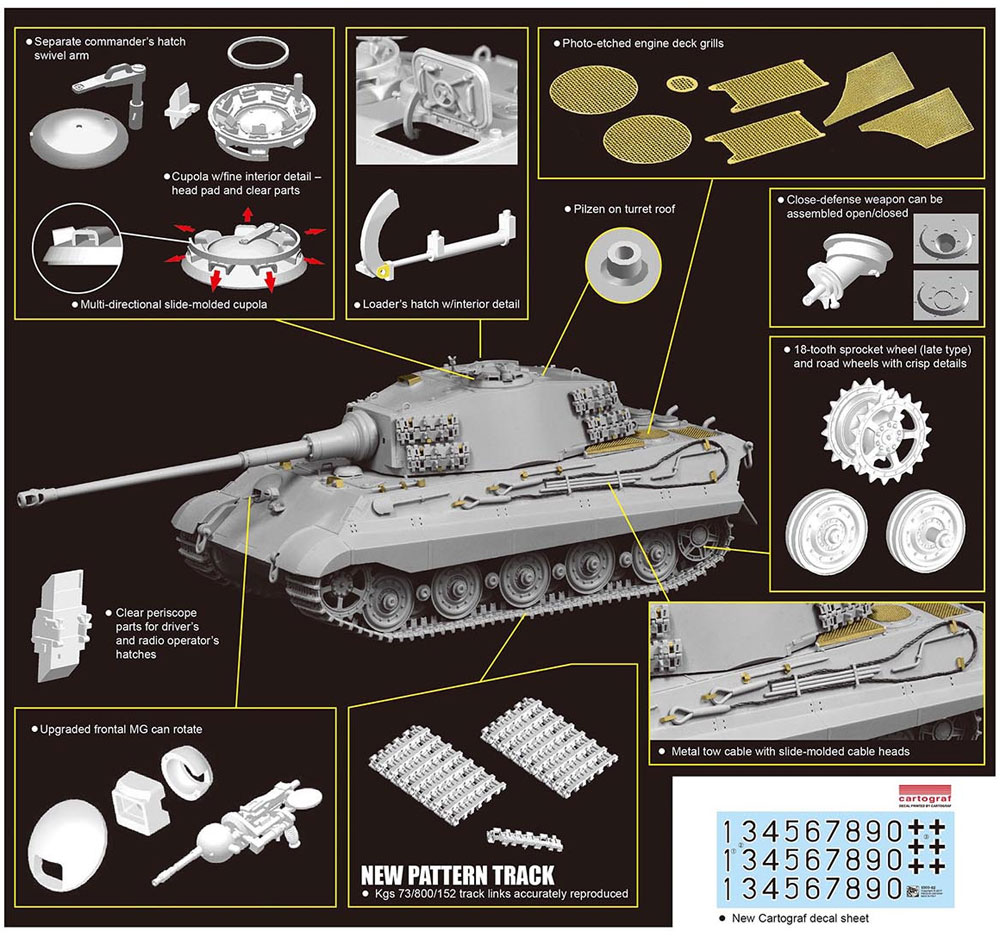 ドイツ キングタイガー 後期生産型 w/Kgs73/800/152履帯 第506重戦車大隊 プラモデル (ドラゴン 1/35 39-45 Series No.6900) 商品画像_2